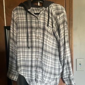 American Eagle Flannel Hoodie